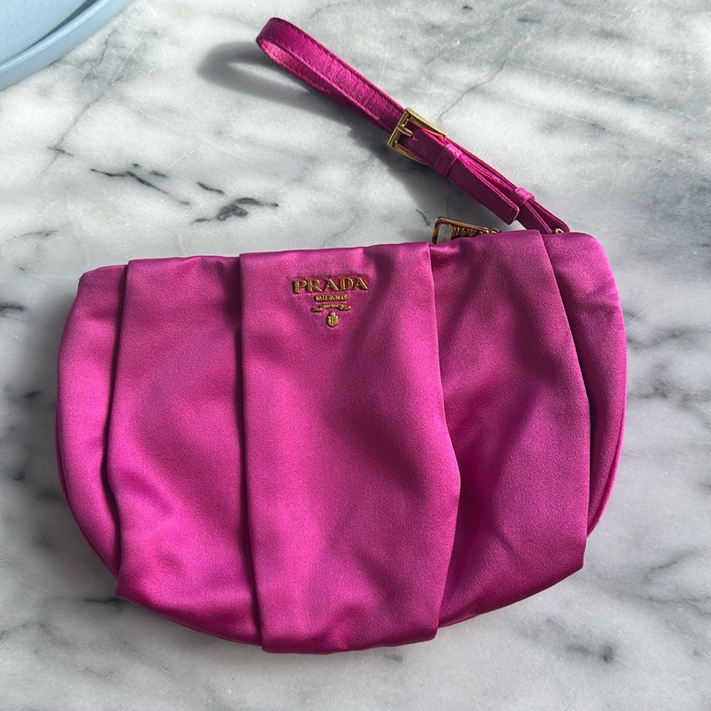 Prada silk wristlet